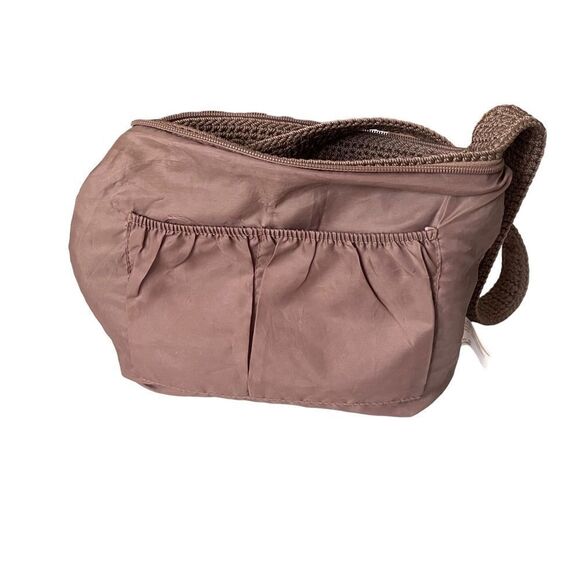 The Sak Woven Nutmeg Brown Zipper Top Small Handbag - Picture 10 of 16